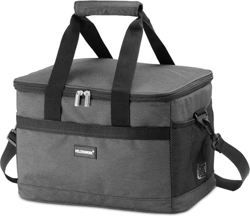 HELDENWERK Kühltasche klein 20L faltbar – Kühlbox bis zu 12h Kühlleistung auslaufsicher & wasserdicht – Thermotasche, Picknicktasche, Lunchtasche, Isoliertasche mit 7 Fächern - verstärkter Boden