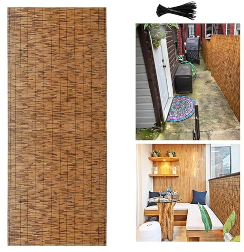 Bamboo Canna Bambù - Esterilla decorativa para balcón, protección solar y jardín (130 x 900 cm)