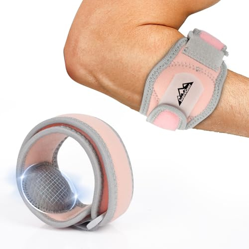 supregear Tutore per Gomito Uomo Donna, Protezione Avambraccio per Tennis e Golf, Cinturino Regolabile con Cuscinetti a Compressione, Fascia Morbida per Sport e Vita Quotidiana, Rosa (1 Pezzi)