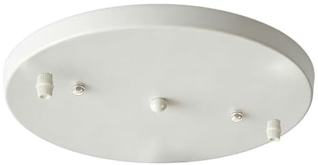 AstrizLamp 2 Fori Rosone Lampadario 20cm Rotonda Rosetta da Soffitto Bianco, Ferro 2 Vie Coprifilo per lampadario Fissaggio a soffitto con accessorio per plafoniere, lampade a sospensione