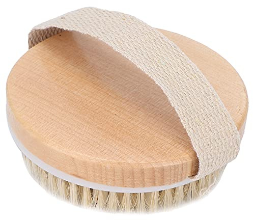 Dioche Kroppsborste Exfolierande Kroppsskurborste Bärbar Rund Massageborste för Hemmasalong Duschbad Lymfsystem Ta Bort Döda Hudceller Kompositträ ABS Storlek 11x3,5 Cm