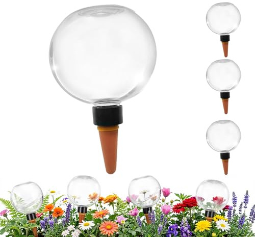 BOYIFEIJIE Sfere di irrigazione per piante, set da 4 pezzi, per irrigazione automatica, per piante da interno, balcone e giardino (trasparente)