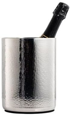 Secchiello per il ghiaccio Secchiello for ghiaccio in acciaio inossidabile for champagne e vino Secchielli per il ghiaccio per feste(Silver)