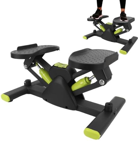 Stepper a dondolo per fitness, stepper laterale basso, 50 x 32 x 22 cm, esercizio in acciaio resistente, design con movimento laterale a lato, uso interno per gambe, glutei, addominali