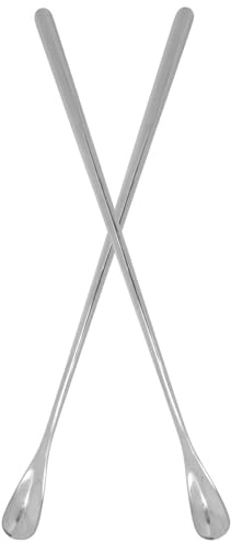 Sewroro Outil Pratique Cuillères à Nourriture pour Nourrir Lézards et Petits Animaux Lot de 2 en Acier Inoxydable Argenté, Portable et Facile à Utiliser pour Reptiles