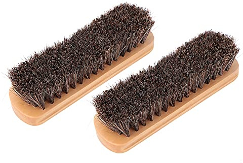 Ycauty Skoborstar för Tagel, Mjukt Träpoleringsverktyg för Lädervård, 2 St, Naturlig Träfärg, 17 X 5 X 4 Cm (Loggfärg stort problem)