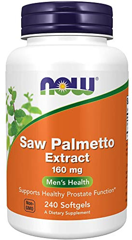 Now Foods, Saw Palmetto Extract (Extrait de Palmier Nain), 160mg, 240 Capsules molles, Testé en Laboratoire, Sans Soja, Sans Gluten, Sans OGM