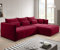 Furnix Ecksofa Yalta mit Schlaffunktion und Bettkasten - Couch L-Form Sofa mit Kissen - Stellfüße in Chromoptik - B245 x H83 x T182 cm, Liegefläche: 147 x 232 cm - MH59 (Rot)
