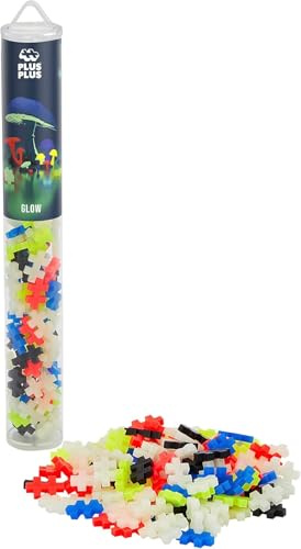 PLUS PLUS Building Blocks Toy - 100 pc Kids Construction Toys, Creative Learning Resources and STEM Play for Home and Travel - Girls and Boys Toys Age 5 Plus - Glow in the Dark 100 Pieces