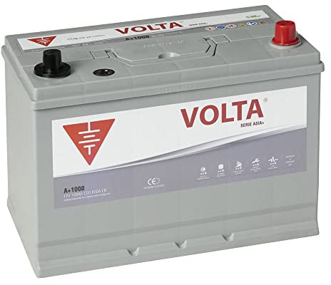 Batería de Coche 100Ah 830A - Volta A+1000D - Especial para Coches Asiáticos - 306x176x225mm - Libre de Mantenimiento, Gran Durabilidad, Fabricación Europea