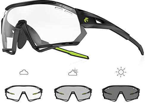 X-TIGER Occhiali Ciclismo Fotocromatici TR90 Occhiali Da Sole Sportivi UV400 PC Lenti Trasparenti Uomo Donna Bici MTB…
