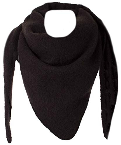 stylx Damen Schal XXL Dreieck Schal flauschig schal-tuch damen dicker dreieckstuch groß Wolle UNI Farben kuschelig (schwarz)