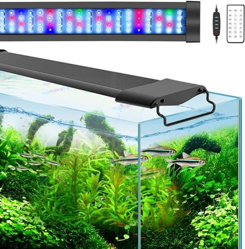 Lominie clamp Aquarium Light, 50W G50-Freshwater Nano Mini Fish Tank Clip on Light, Full Spectrum Dimmable LED Planted Light with Timer for Small Plant Fish Tank Aquarium Lighting