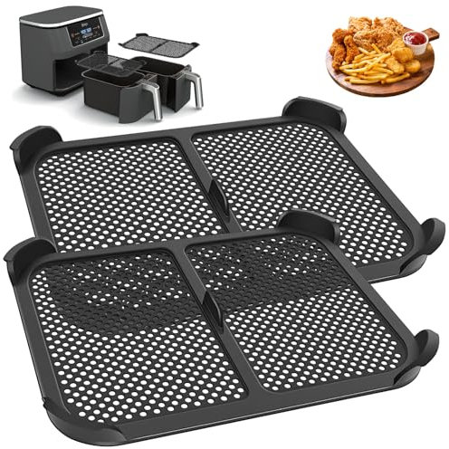 Sehawei Protector contra Salpicaduras para Ninja Foodi AF300EU, 2 Piezas Accesorios Reutilizables Molde de Silicona para Evitar Salpicaduras de Grasa(Negro)