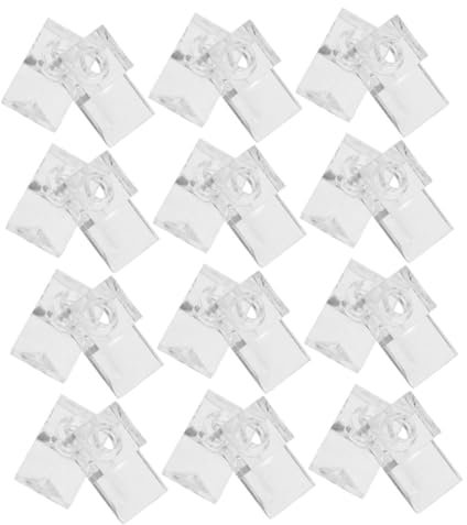 HOMSFOU 25 Sets Spiegelclip Spiegel Wasserk Bistro Licht hängende Clips Trockenbau Bild Aufhänger Kunststoff Spiegel Schrank Spiegel Tür Aufhänger Spiegelhalter Edelstahl Transparent