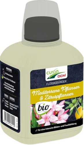 CUXIN DCM Flüssigdünger Mediterrane Pflanzen & Zitruspflanzen Bio - NPK-Dünger - Kübelpflanzen - Fruchtbildung - organisch - für kräftiges Wachstum - 400 ml
