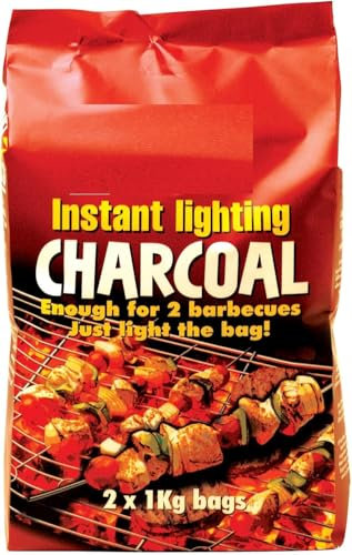 ASA® Instant Lighting Charcoal BBQ Lumpwood Fuel Quick Lighting Grill Charcoal Enough for 2 Barbecues Just Light the Bag 2 x 850g Bags