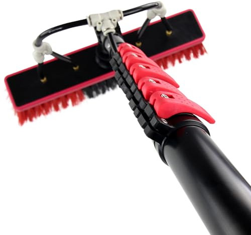 Spazzola ritrattabile di pulizia della finestra della fibra del carbonio, 5.4m Palo di pulizia ad alta quota per pannelli solari e finestre