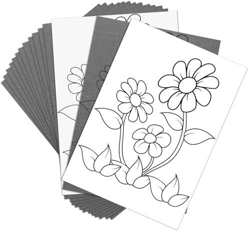 DenFatory 100 Transferblätter Kopierpapier A4 Schwarz Kohle Transparentpapier Transparentpapier Graphitpapier kohlepapier zum nachzeichnen, 21 x 29,7 cm