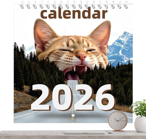 Calendrier Chat 2026 - Calendrier Mignon Chats,12 Mois Vertical avec Rendez-vous pour Maison École Décor Familial et Scolaire