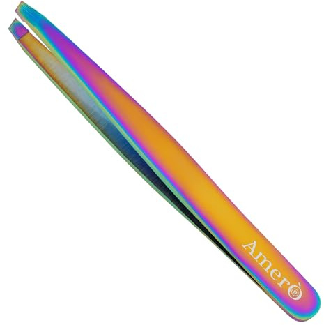 Professional Eyebrow Tweezers – Precision Stainless Steel Plucking Tool for Hair Removal, Fine Tip Beauty Tweezer for Brows, Face & Ingrown Hairs – Anti-Slip Grip Grooming Tool (Multicolored)