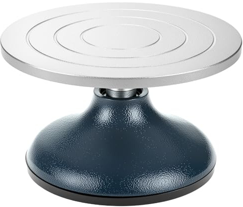 QWORK® Placa giratoria de escultura, plato giratorio de cerámica de 18 cm con base robusta, para cerámica y artesanía