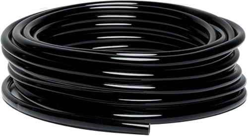 Hydrogarden 10m Irrigation Pipe, I.D 8mm/O.D 11mm Garden Distribution Tubing PVC Lawn Watering Supply Pipe for Garden Irrigation System (Black)