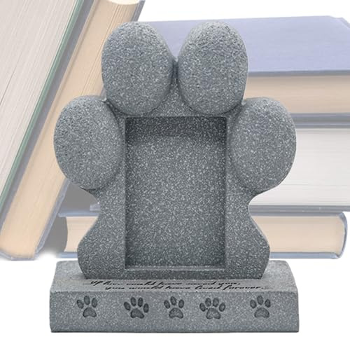 Piedra Conmemorativa para Perro, Piedra sepulcral de Resina para Perros, Piedra de jardín para Perros al Aire con Material Resistente a la Intemperie, Recuerdo de Mascotas, de jardín
