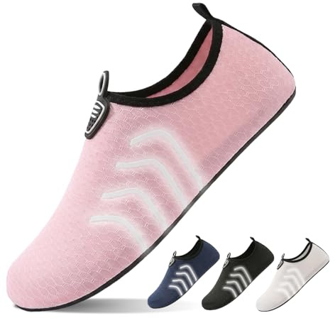 Water Shoes with Reflective, Beach Swim Shoes Lightweight Barefoot Aqua Quick Dry Breathable Swim for Women Men Surfing Running Driving Pool Yoga