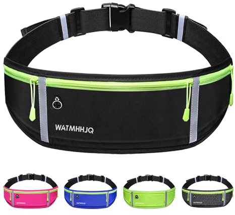Marsupio da Corsa a 3 Tasche per Cellulare, per Uomo e Donna,Impermeabile, per Escursioni, Fitness, Viaggi, Corsa, Pocking, Accessori(Nero)
