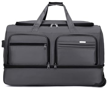 FANDARE Hopfällbar reseväska med hjul, handbagage, rullväska, duffelväska med hjul, handbagage, ryggsäck, herr, kvinnor, sport, sjukhus, övernattningsväska, weekendväska, dagsryggsäck