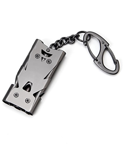 binboll Stainless Steel High Decibel Outdoor Life-Saving Emergency Whistle (Three Tubes Whistle~Gun)