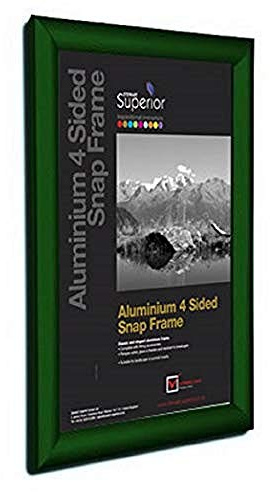 Stewart Superior A2 Aluminium 4 Sided 25mm Front Loading Picture/Poster Snap Frame - Green