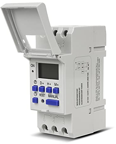 Green Blue GB104 Digitale Zeitschaltuhr Wochenplan Hutschiene DIN 16A DIN-Schiene Schalttafel (6X Set)