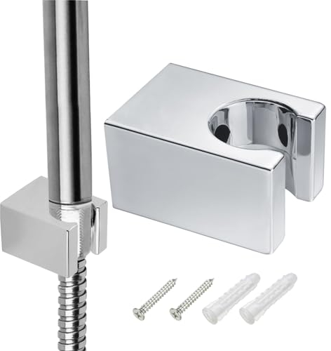 Handbrause Halterung Universal, Brausehalter Wand mit Schrauben, Duschhalterung für Duschkopf, Duschkopfhalterung mit Schrauben für Badezimmer Bad Zubehör (Silber)
