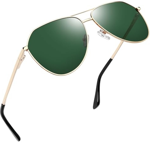 Joopin Grandes Gafas de Sol Verdes para Mujer y Hombre Polarizadas Metálicas Militares Clásicas de Moda para Conducir Golf Senderismo Ciclismo Sunglasses Men Women
