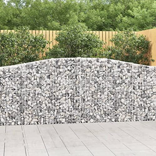 CIADAZ Gabionen mit Hochbogen 9 STK Gabionenkörbe, Gabionen Hochbeet, Steinkorb, Gabionengitter, Kräuterspirale Für Garten, Drahtkorb Für Pflanzen, 400x30x100/120cm Verzinktes Eisen