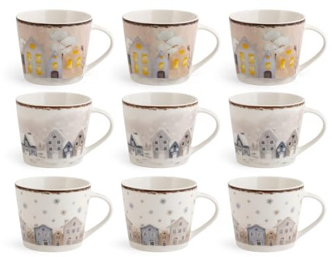 H&H Set 9 Tazze Jumbo Snowland Cc420