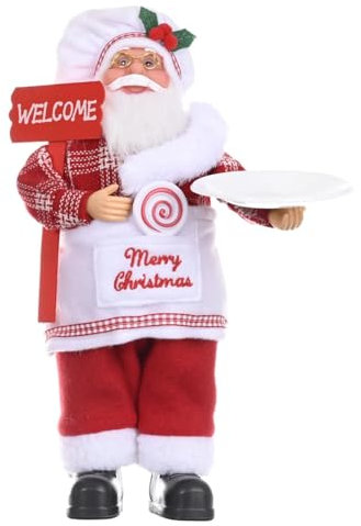 Weihnachtsmann-Figur, stehend, 30 cm, traditionell, Weihnachtsdekoration, Ornamente für Tischdekoration, Weihnachtsfeier