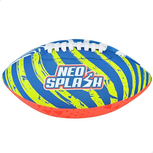 AKTIVE 54288 Balón de Rugby Neopreno para Agua, 26 cm, Ligero, Flotante, Resistente al Agua, Colores llamativos, diseño Antideslizante, óptimo para la Playa y Piscina