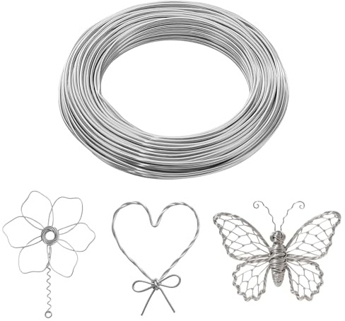 Craft Wire, 12 Gauge Metal Wire, 98.4 Feet Bendable Aluminum Wires, Jewellery Crafting Wires for DIY Floral Wreath Jewellery Making Sculpting Modelling(2mm x 30m)