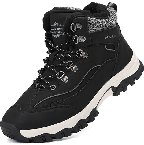 Stivali Donna Invernali Scarpe Neve Trekking Boots 36-41 EU | Fodera in Pelliccia Caloroso Caviglia Stivaletti, Antiscivolo, Comode, Escursionismo, Spostamenti Quotidiani
