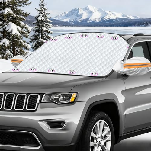 Protector Parabrisas Hielo, Funda Coche Antiheladas con 10 Imanes, Universal Antihielo y Nieve, UV, Lluvia, Cubierta Plegable para Parabrisas Coche, Protección Total para Invierno