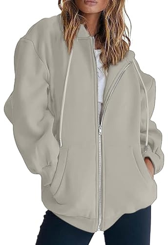 Sweatjacka dam sommar med dragkedja oversize bomull huvjacka mode huvtröja huva med huva övergångsjacka stora storlekar jackor casual sweatshirt dragkedja tröja, #1-a – khaki, 3XL
