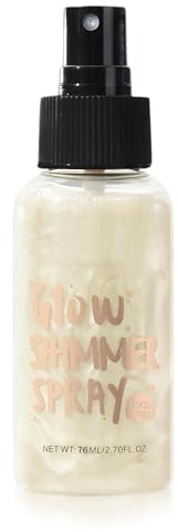 Spray glitterato da 80 ml, impermeabile, glitter per viso e corpo, nebbia ultra fine, copertura uniforme, festival brillante, trucco brillante (01 bianco perla)