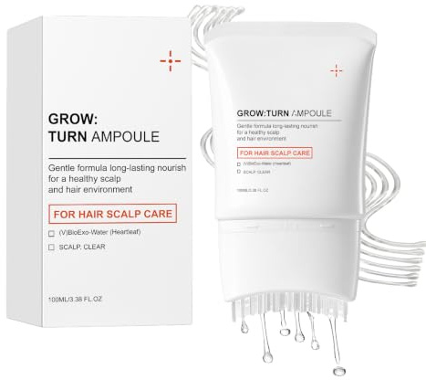 Sérum pour la croissance des cheveux avec brosse intégrée, vitalisant, massage capillaire, favorise l'absorption, protection capillaire coréenne, adapté à tous les types de cheveux 100 ml