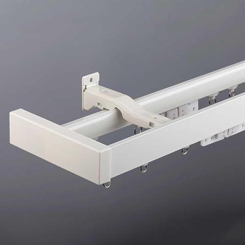 Tysta dubbla skenor 280 cm vit aluminium takspår glidande delsystem för backar perfekt för hem- och kontorsdekor