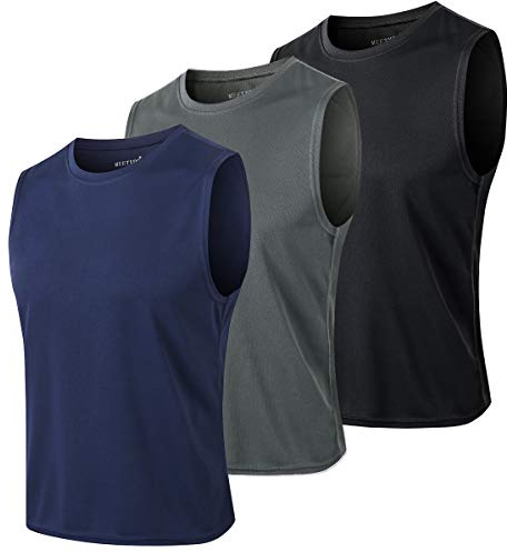 MEETYOO Tank Top Herr, Arm Shirts Sport Ärmlös skjorta Undertröja Fitness Ärmlös T-shirt för löpning Jogging Gym