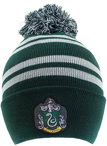 HARRY POTTER Unisex Beanie Pom-House Slytherin One Size Kappe, Mehrfarbig