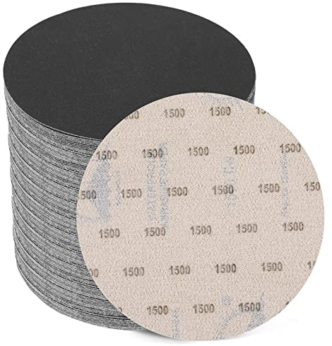 6 Inch 25 PCS 1500 Grit Sanding Disc Wet Dry Sandpaper Hook Loop Sand Paper